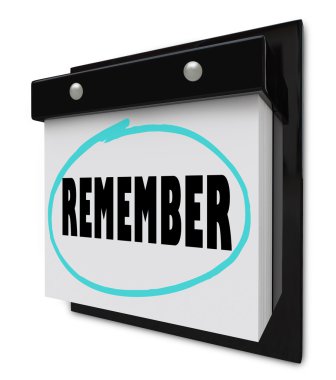 Remember - Wall Calendar clipart