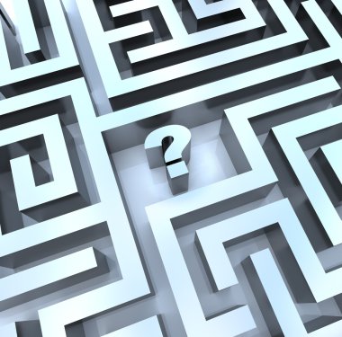 Question Mark in Maze - Find the Answer clipart