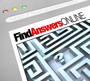 Find Answers Online - Web Screen clipart