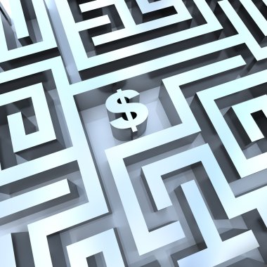 Money in Maze - Dollar Sign in Middle clipart