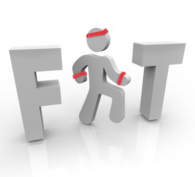 Fit - Exercising Man in Word clipart