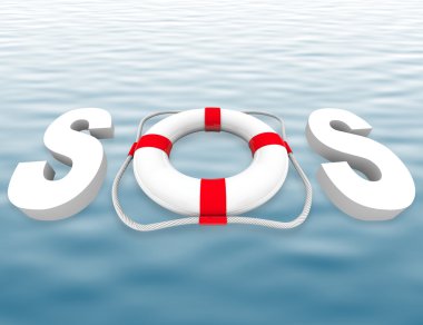 SOS - Life Preserver on Water Surface clipart