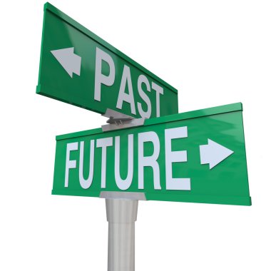 Past and Future - Two-Way Street Sign clipart