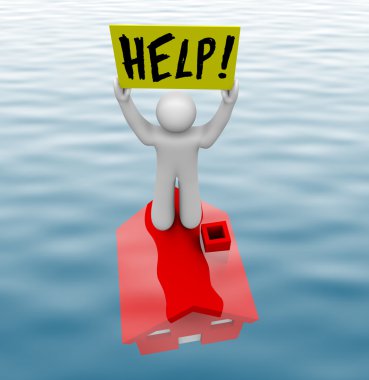 Man Standing on Underwater Home clipart