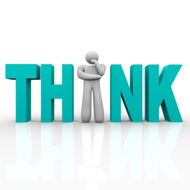 Think - Man in Word clipart