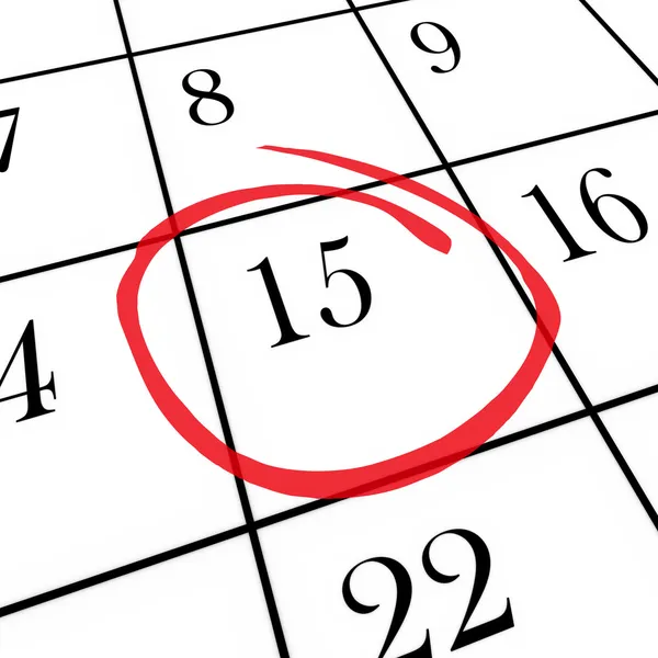 Calendario mensual - 15º Día Círculo — Foto de Stock