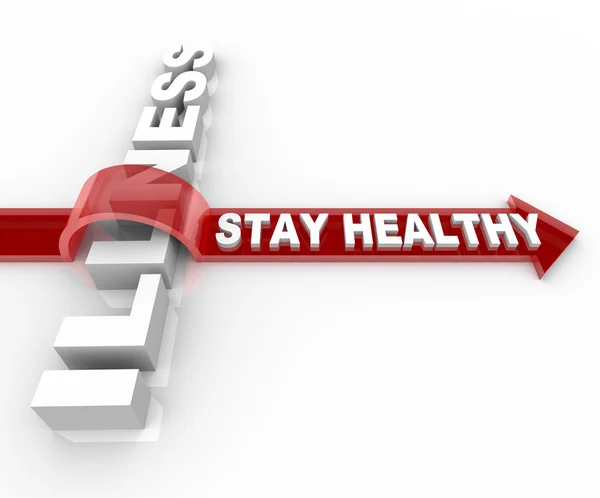 Stay Healthy - Words Jumping Over Illness — Stock Photo, Image