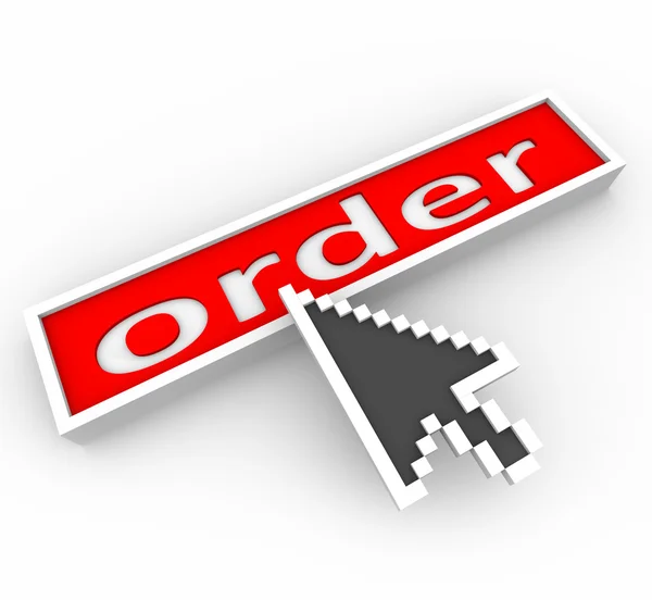 Arrow on Red Order Button — Stock Photo, Image