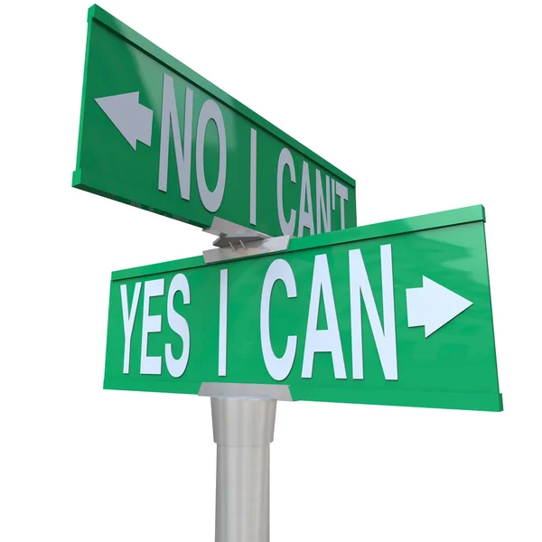 Yes I Can - Two-Way Street Sign — Stock Photo, Image