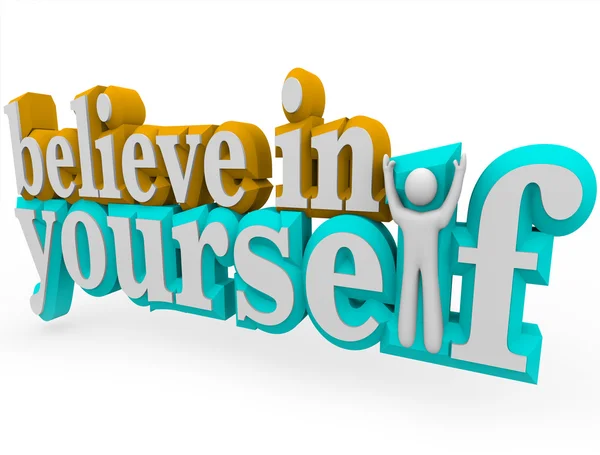 Creer en ti mismo - Palabras 3d — Foto de Stock