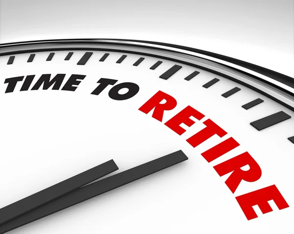Czas na emeryturę - zegar — Zdjęcie stockowe