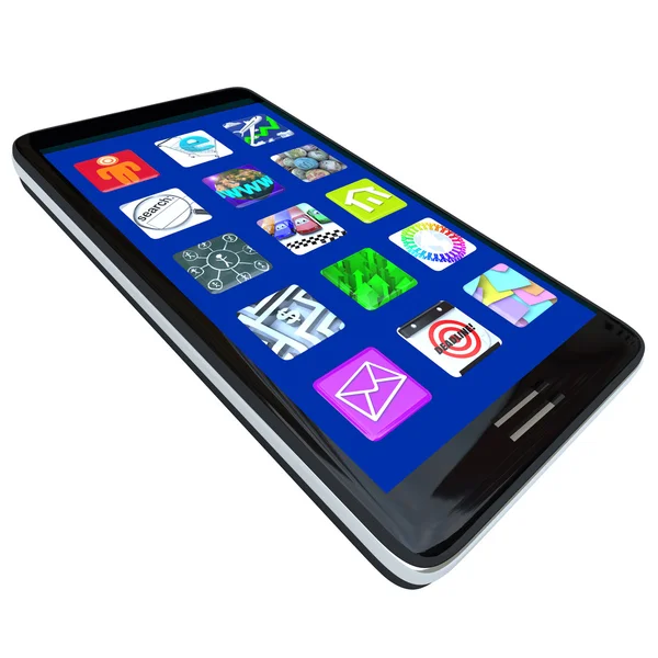 Iconos de aplicaciones en el teléfono inteligente — Foto de Stock