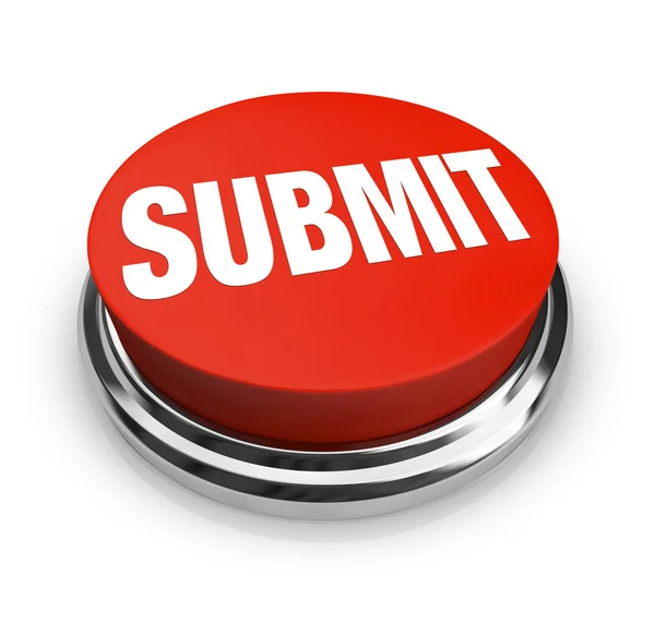 Submit Word on Round Red Button — Stock Photo, Image
