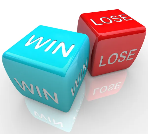 Dice - win vs förlora — Stockfoto