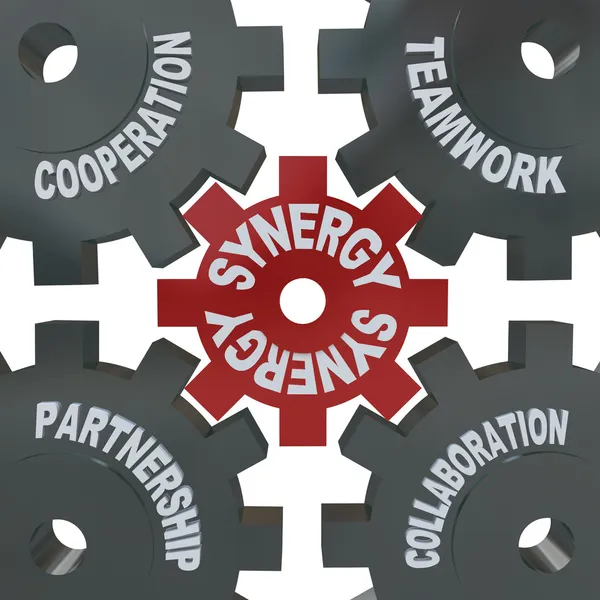Synergy Gears - Teamwork in Action — Stock Photo, Image
