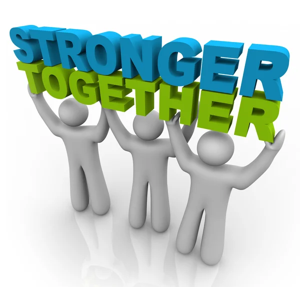 Juntos más fuertes - Levantando las palabras — Foto de Stock