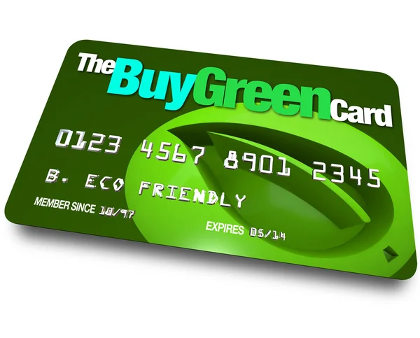 Kreditkarte - grün kaufen — Stockfoto