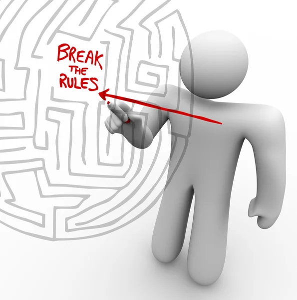 Breaking the Rules - Arrow Through Maze — Stock Photo, Image