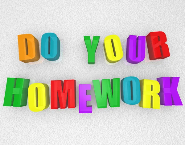Gör dina läxor - färgglada magneter — Stockfoto