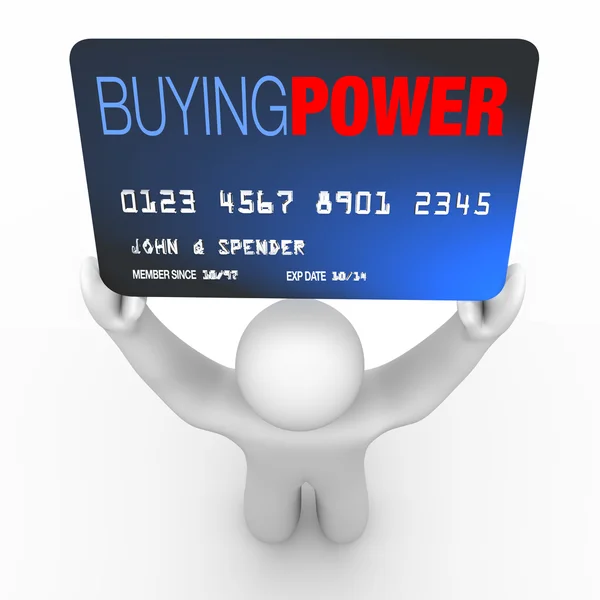 Покупка мощности - лицо, держащее кредитную карту — стоковое фото