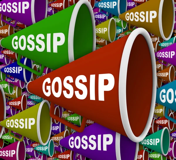 Gossip - Word on Many Bullhorns — Stock Photo, Image