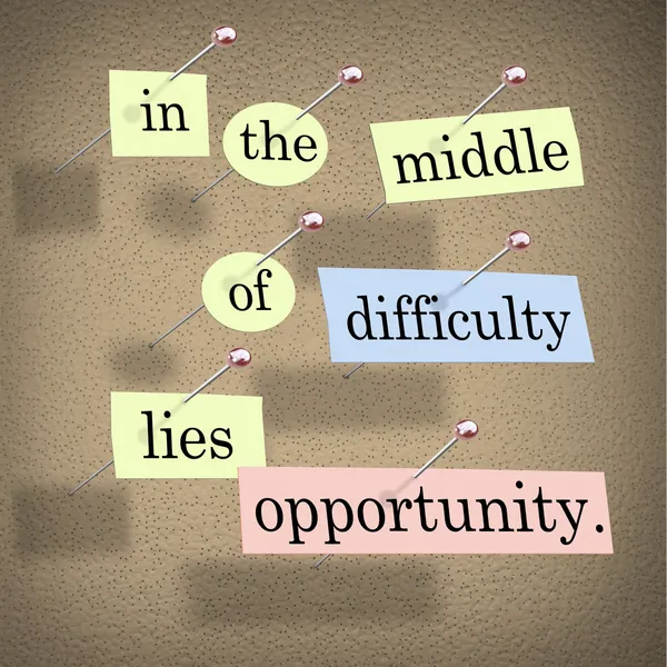 In the Middle of Difficulty Lies Opportunity — Stock Photo, Image