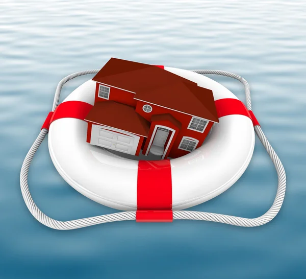 stock image Home in Life Preserver on Water