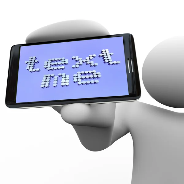 Texto Me - Pessoa segurando telefone inteligente — Fotografia de Stock