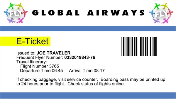 Airline e-Ticket — Stock Photo, Image