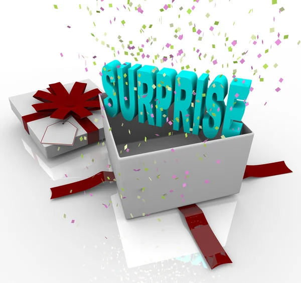 Regalo sorpresa - Caja de regalo de cumpleaños feliz —  Fotos de Stock