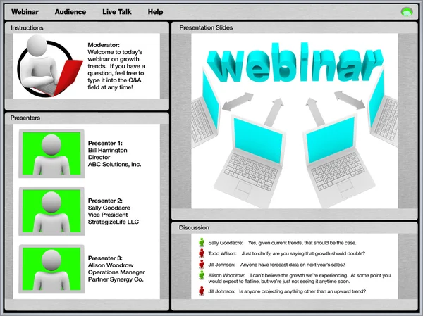 Webinar - δείγμα στιγμιότυπο οθόνης — Φωτογραφία Αρχείου