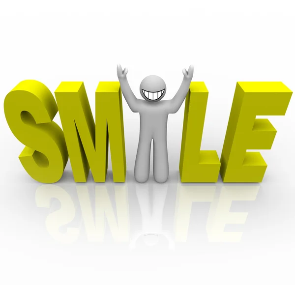 Lächeln - Smiley Mann in Wort — Stockfoto