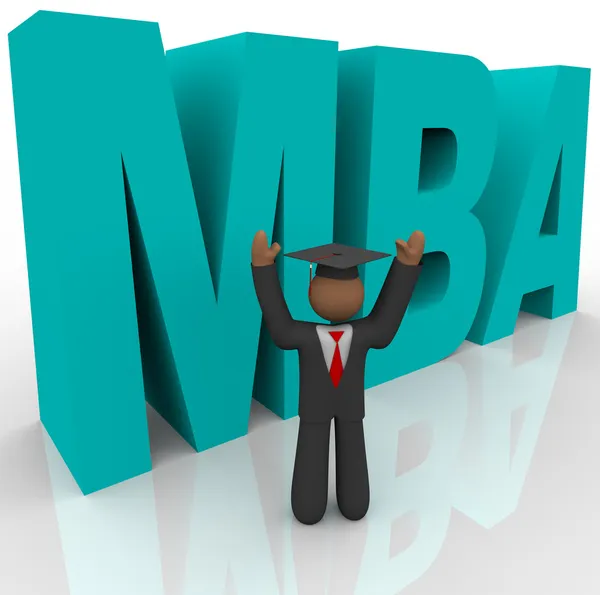 MBA - letters en zakenman — Stockfoto