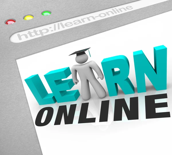 Aprender online - Tela Web — Fotografia de Stock