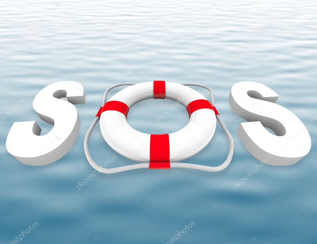 SOS - Life Preserver on Water Surface