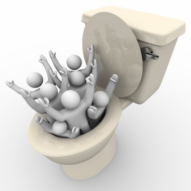 Flushing Down the Toilet clipart