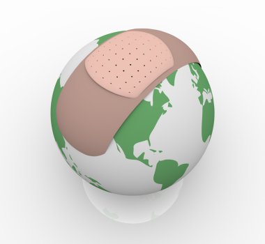 Bandage on Planet Earth clipart