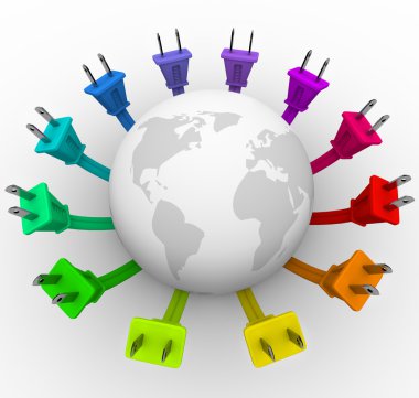 Power - World Surrounded by Plugs clipart