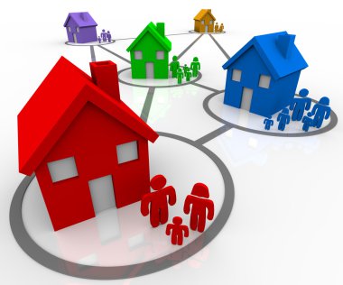 Connected Families in Neighborhoods clipart
