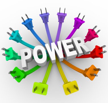 Power - Word Surrounded by Plugs clipart