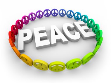 Peace Symbols Around the Word clipart