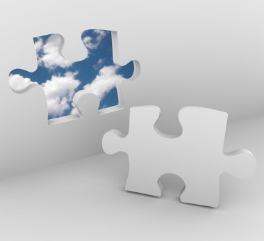 Puzzle Piece - Blue Sky Opening clipart