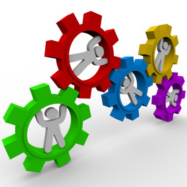 Turning in Gears - Synergy clipart