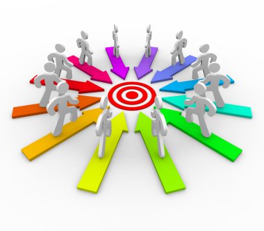 Many Competing for Same Goal - Target clipart