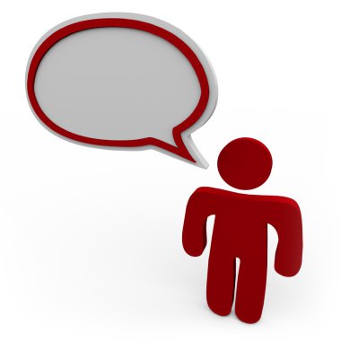 Person Talking with Blank Speech Cloud clipart