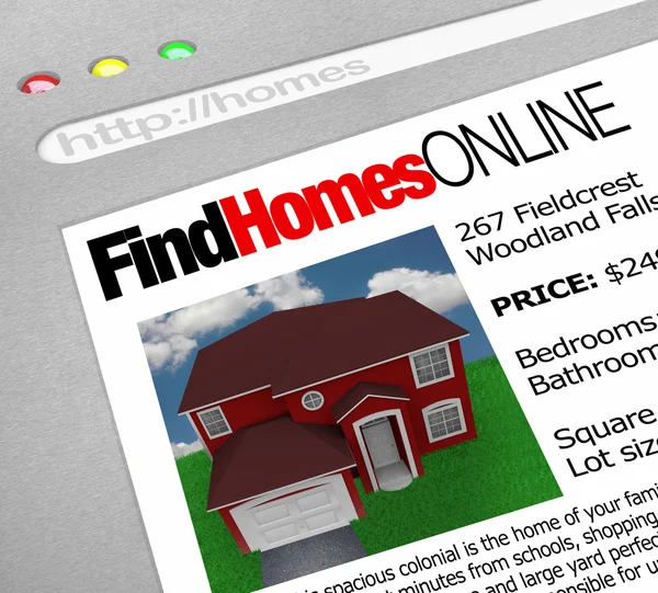 Buscar casas en línea - Pantalla Web — Foto de Stock