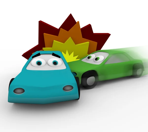 Crash - twee auto's bij ongeval — Stockfoto