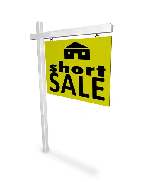 Krótka sprzedaż - dom znak — Zdjęcie stockowe
