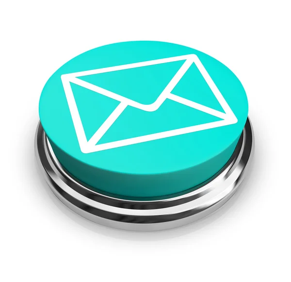 E-mail envelop - blauwe knop — Stockfoto