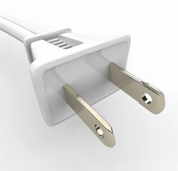 White Power Cord and Plug — Stock Photo, Image